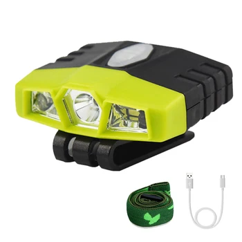 Супер ярка мини-лампа с led клипсой на капака -акумулаторна батерия водоустойчива лампа на капака, фарове за фенер за риболов, къмпинг