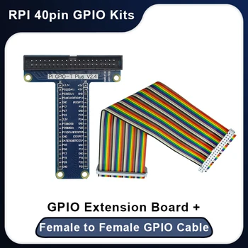 Такса за разширяване на Raspberry Pi 4 GPIO T-Type Board + 40 Pin 20 см Конектор за свързване на GPIO-кабел Адаптер за Orange Pi за Arduino UNO