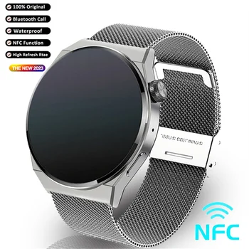 2023 Нови умен часовник NFC Бизнес умни часовници мъжки 390*390 цял екран сензорен Bluetooth talk IP68 водоустойчив мъжки за Huawei, Xiaomi