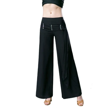 Модерни танцови панталони, широки гамаши за възрастни жени, елегантни танцови панталони с колан, национални стандартни латински квадрат панталоните -6882