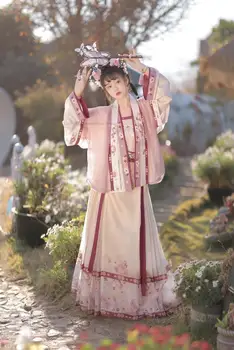 Традиционно облекло в китайски стил, дамски династията Мин, ежедневни фея Ханьфу, cosplay, рокля за народни танци Ханьфу, цветна бродерия, Ханьфу