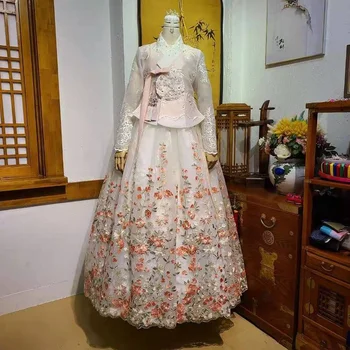 Ханбок Корейски народен костюм на булката Сватбен церемониален тост Ханбок сватбена рокля дамски дрехи