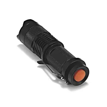 500шт Мини UV LED Фенер CREE Q5 LED Фенерче AA 14500 Батерия Zommable Лагер Tactical Flashlight Light Лампа Фенер