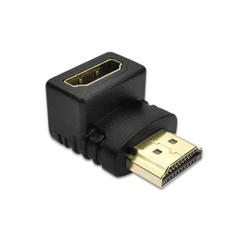 Универсален HDMI-съвместим кабел-адаптер преобразувател под ъгъл 90 градуса, HDMI-съвместим HDMI plug-съвместима контакт