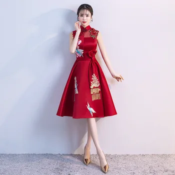 Секси вечерна рокля за парти, лятно винтажное рокля с шал яка подпора, ципао, елегантна китайското сватбена рокля за булката Рокля Vestidos