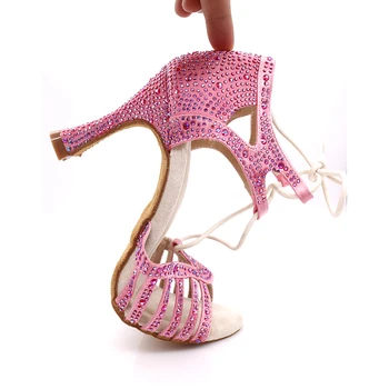 Samisoler рокля обувки жена, обувки за балните танци балната зала Латинска танцови обувки планински кристал, бални обувки latce обувки