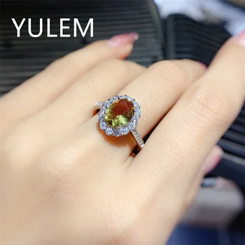 Пръстен с александритом, отгледани в лаборатория YULEM, от сребро 925 проба, за годеж, годежен пръстен, подарък за годишнината дамите