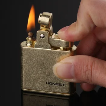 Старомоден ретро керосин запалка с прес-зажигалкой, метална кутия с открит пламък, преносими запалки, индивидуалност, подарък за мъже, цигари