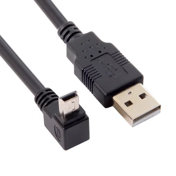 Съединители Mini 5pin USB B под ъгъл от 90 градуса към штекерному кабел USB 2.0 0.5 м
