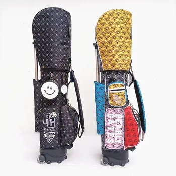 Нова чанта за голф, две кръгли пръчки, модерна чанта за теглене, безплатен двойна шапка, модни лека чанта за голф, за мъже и жени