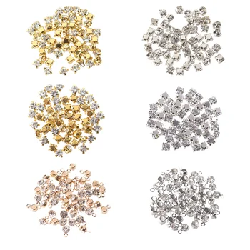 50 бр. мини копчета с кристали за куклено бижута, колие, гривна, обици, блестящи диамантени катарами за бродерия, шивашки