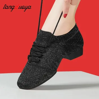 Танцови обувки, обувки за занимания с танци за жените, обувки за латино танци, съвременно танго, танцови обувки, обувки за дами на нисък ток 2 см