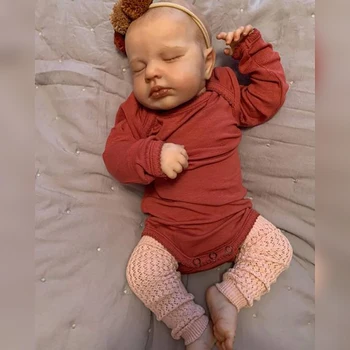 50 см новородено реалистична истинска мека на допир благородна са подбрани художествена кукла-реборн с ръчно рисувани коса